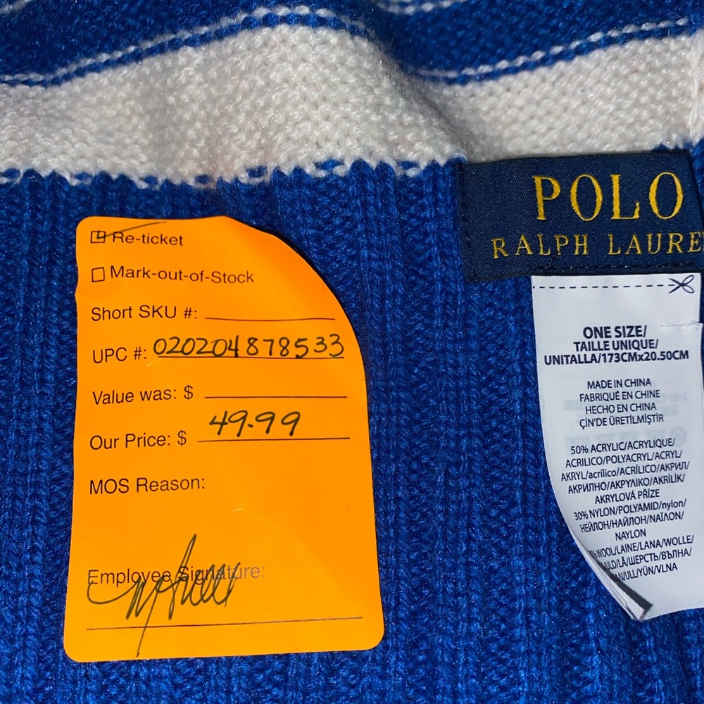 🔥NWT polo Ralph Lauren scarf🔥 only one left - Picture 3 of 5